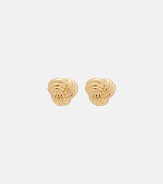 Pendientes Intreccio de plata de ley chapados en oro de 18 ct | Bottega Veneta