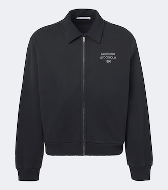 Logo cotton-blend zip-up sweatshirt | Acne Studios