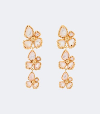 Pendientes largos Bloom chapados en oro con nácar | Zimmermann