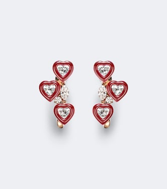 Candy Crush 18kt rose gold and enamel earrings with diamonds | Kamyen