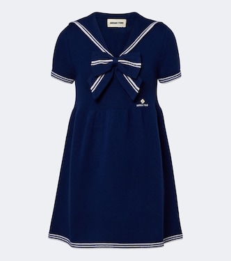 Vestido corto de punto de lana con lazo | Shushu/Tong