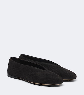 Intrecciato suede ballet flats | Bottega Veneta