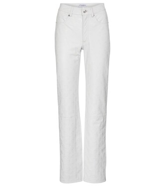 Pantalon droit en cuir embossé | Marine Serre