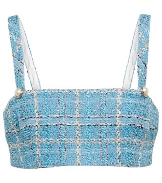 Verziertes Cropped-Top aus Tweed | Alessandra Rich