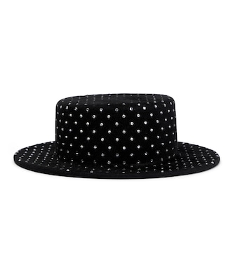 Embellished felt canotier hat | Ruslan Baginskiy