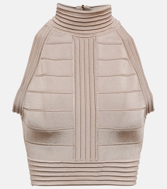 High-neck crop top | Balmain