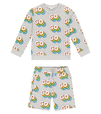 Printed cotton sweatshirt and shorts set | Stella McCartney Kids