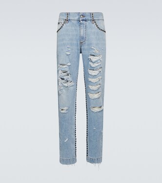 Distressed mid-rise straight jeans | Dolce&Gabbana