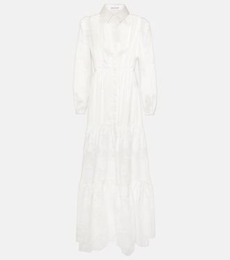 Lace-trimmed cotton maxi dress | Self-Portrait