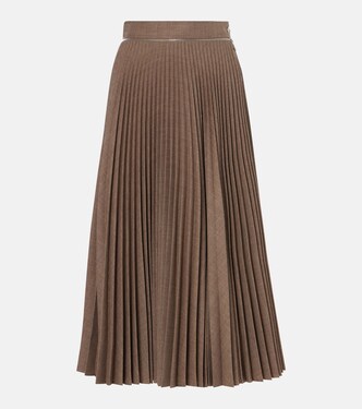 Pleated wool midi skirt | Burberry