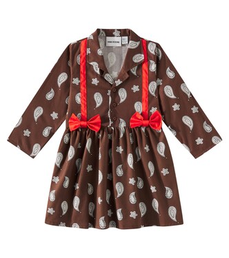 Paisley bow-detail cotton dress | Mini Rodini