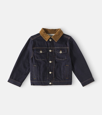 Eddis corduroy-trimmed denim jacket | Bonpoint