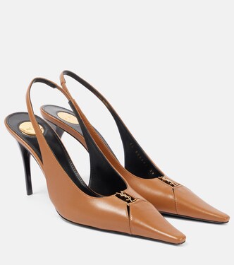 Babylone Breteuil 90 leather slingback pumps  | Saint Laurent