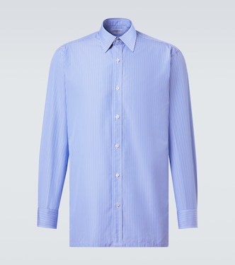 Striped cotton poplin shirt | Charvet