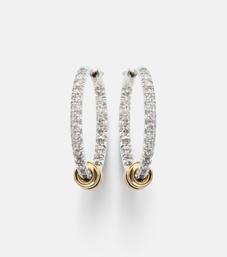 Orecchini a cerchio Argo Demi in argento sterling e oro 18kt con diamanti | Spinelli Kilcollin