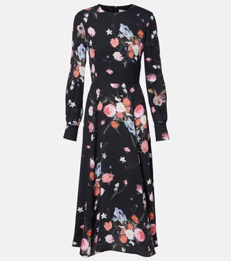 Floral crêpe midi dress | Erdem