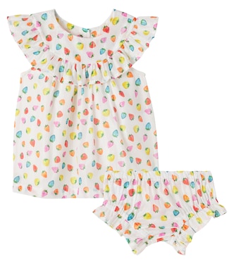 Baby cotton-blend dress and bloomers set | Fábula