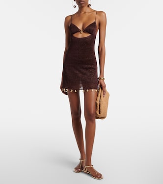 osree lumire shade mini dress Osree Lumiere Shade Plumage Mini Dress in Green