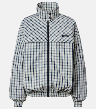 Checked cotton-blend chambray jacket | Prada