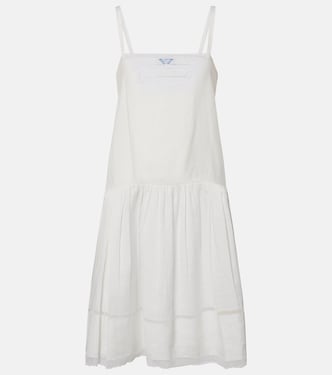 Minikleid aus Leinen mit Spitze | Prada