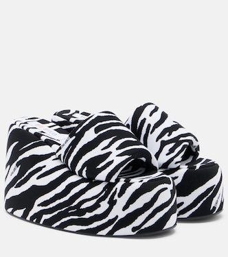 Mochi zebra-print platform slides | The Attico