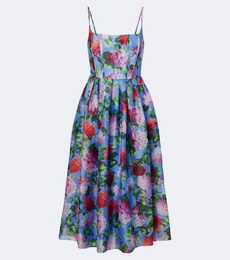 Floral silk crêpe cocktail dress | Carolina Herrera