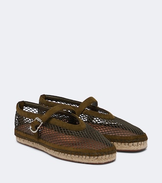 Espadrilles aus Netzstoff mit Leder | Alaïa