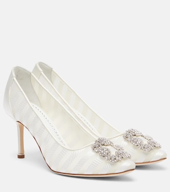 Pumps Hangisi aus Organza mit Kristallen | Manolo Blahnik