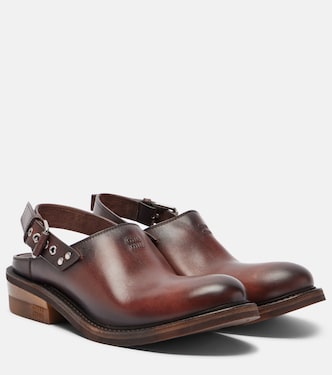Foule leather clogs | Miu Miu