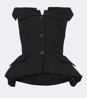 Top bustier de algodón con peplum  | Magda Butrym