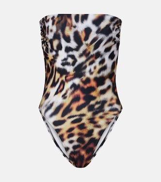 Maillot de bain Bishop à imprimé léopard | Norma Kamali
