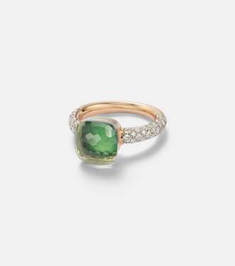 Nudo Classic 18kt white and rose gold ring with gemstones | Pomellato