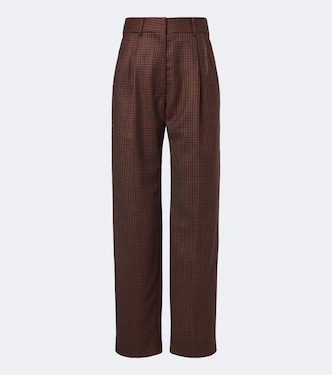 Fox checked virgin wool straight pants | Blazé Milano