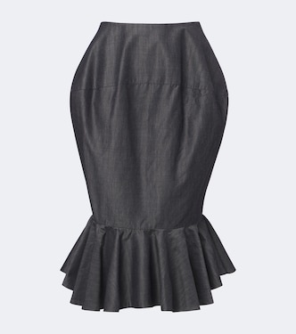 Palmier cotton and mohair-blend midi skirt | Jacquemus