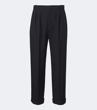 Tavel pleated wool and cashmere straight pants | The Row