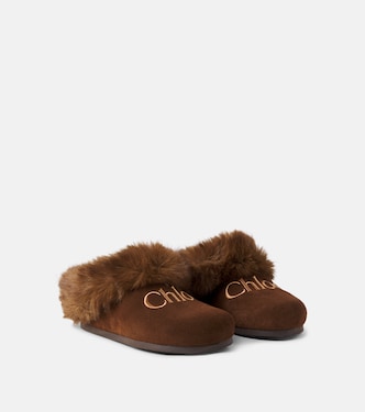Logo suede mules | Chloé Kids
