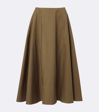 Cotton-blend poplin midi skirt | Tory Burch