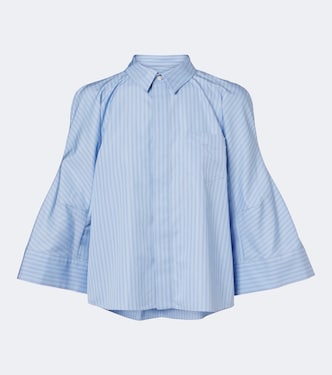 Striped cotton-blend poplin shirt | Sacai