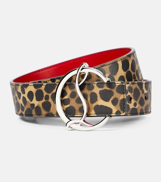 Ceinture en cuir à motif léopard | Christian Louboutin