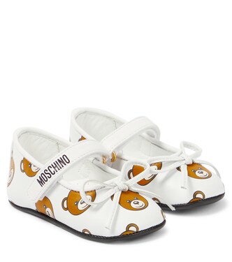 Baby printed leather ballet flats | Moschino Kids