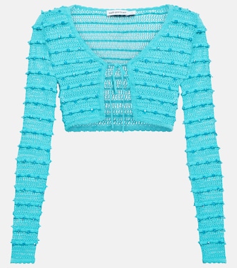 Embellished striped knit cardigan | Self-Portrait