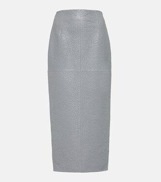 High-rise leather pencil skirt | Prada