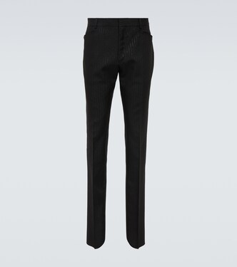 Pantalon slim Atticus rayé en jacquard | Tom Ford