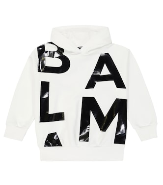 Logo cotton jersey hoodie   | Balmain Kids