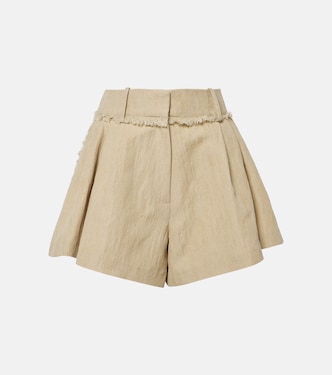 Fringed high-rise cotton-blend shorts | Rabanne