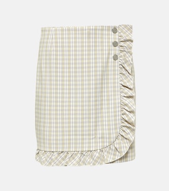 Ruffled pinstripe cotton skort | Tory Sport