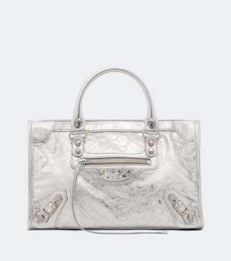 Le City Small metallic leather top-handle bag | Balenciaga