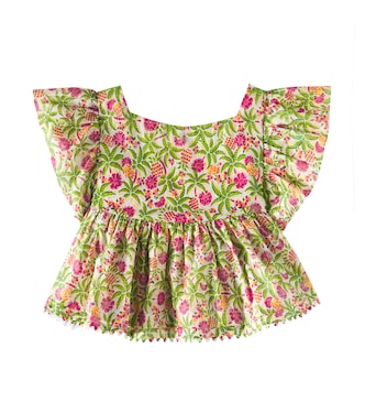 Cycas floral scalloped top  | Poupette St Barth Kids