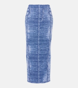 Trompe l'œil knitted midi skirt | Balmain