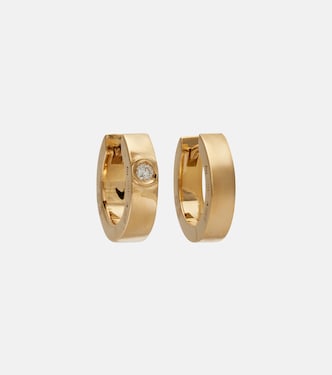 18kt gold hoop earrings with diamond | Toteme